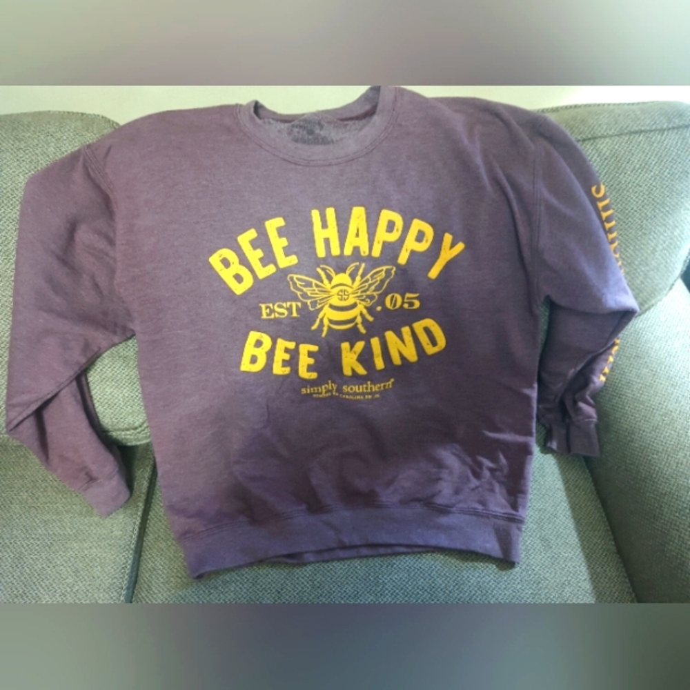 Simply Southern Purple Sweatshirt with Gold Print